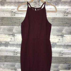 Midi dress with gold back zipper